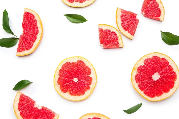 Fresh cut grapefruit on white background — Stock Photo, Image