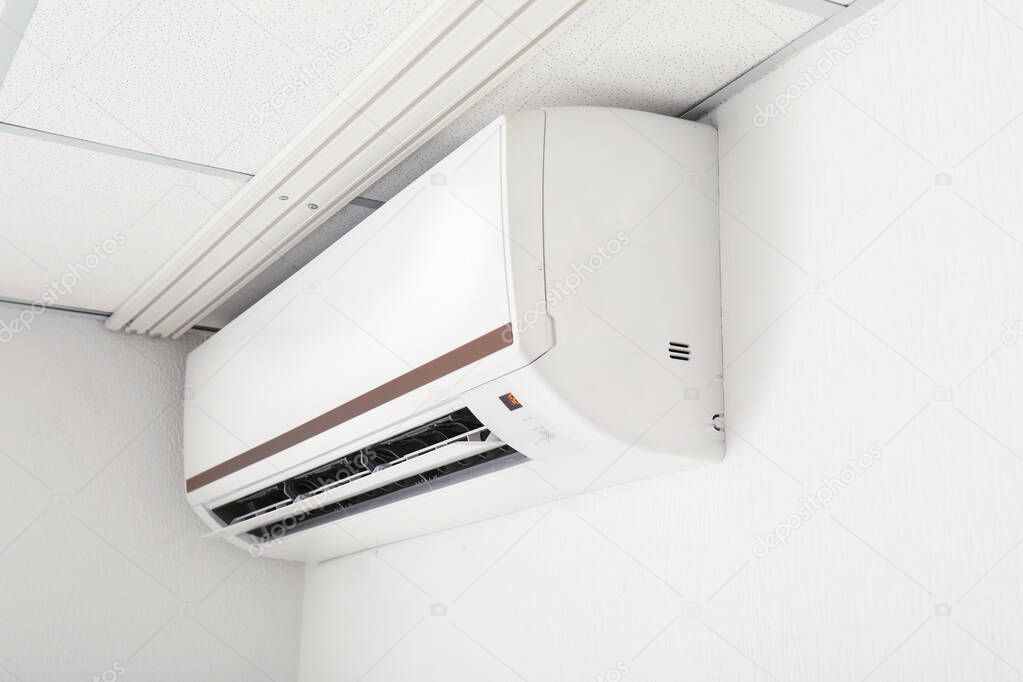 Modern air conditioner on wall