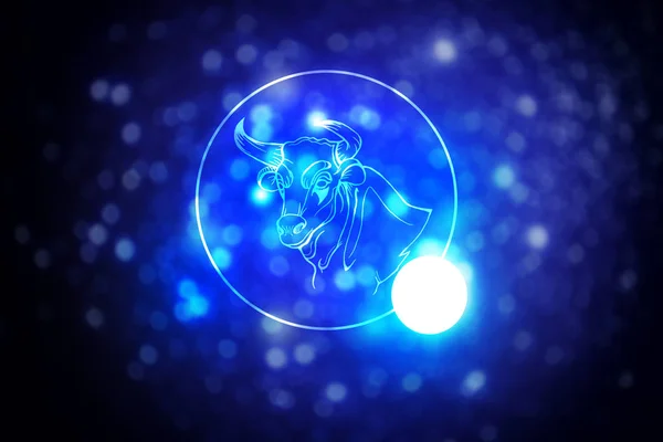 Segno astrologico Toro contro cielo stellato — Foto Stock
