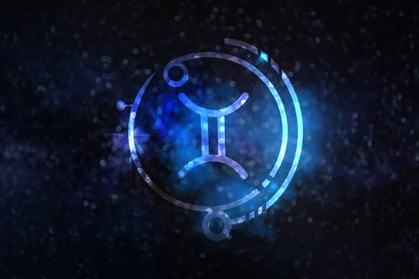 Asztrológia jel Gemini ellen csillagos ég — Stock Fotó