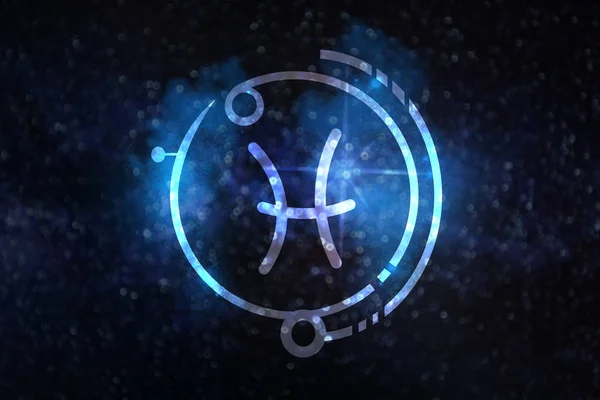 Astrology sign Pisces against starry sky