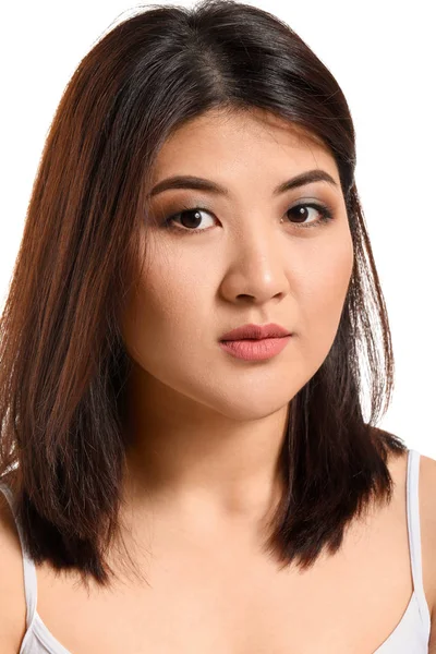 Portrait of young Asian woman on white background — Stock Photo, Image