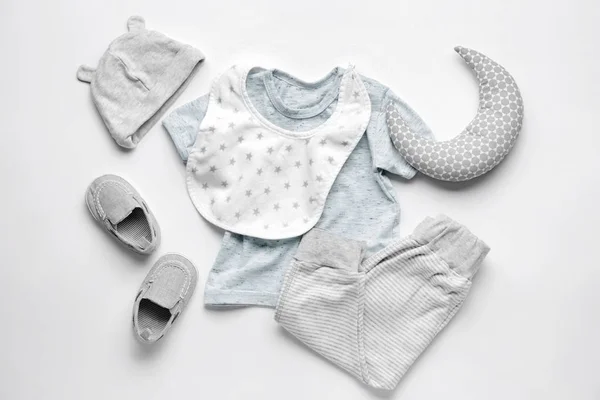 Baby clothes on white background — Stock Photo, Image