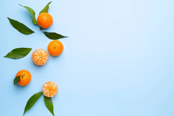 Sweet tangerines on color background — Stock Photo, Image