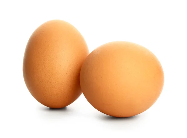 Fresh eggs on white background — Stock Photo, Image