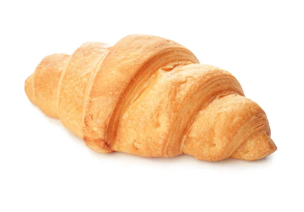 Croissant savoureux sur fond blanc — Photo