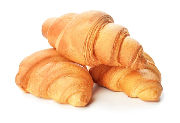 Tasty croissants on white background — Stock Photo, Image