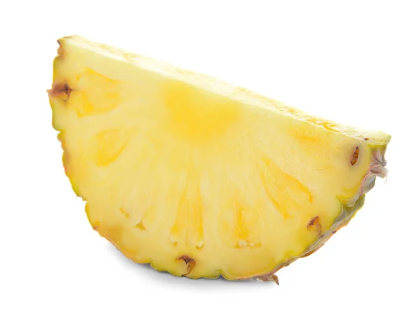 Slice of fresh ripe pineapple on white background — Stock Photo, Image