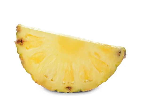 Кусочек свежего спелого ананаса на белом фоне — стоковое фото