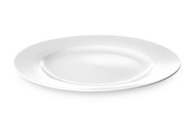 beyaz zemin üzerinde boş seramik tabak