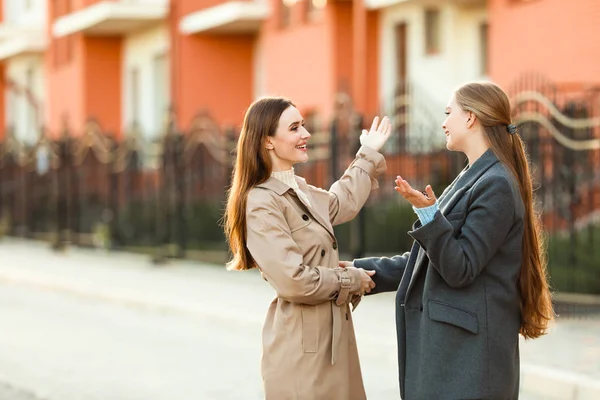 Junges lesbisches Paar in der Nähe seines neuen Hauses — Stockfoto