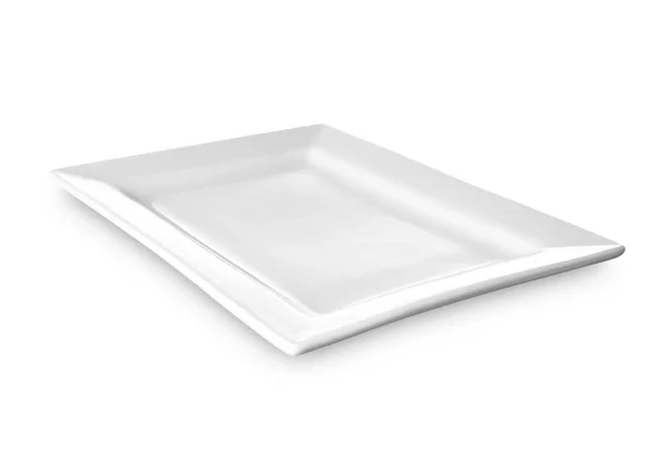 Empty ceramic plate on white background — Stock Photo, Image