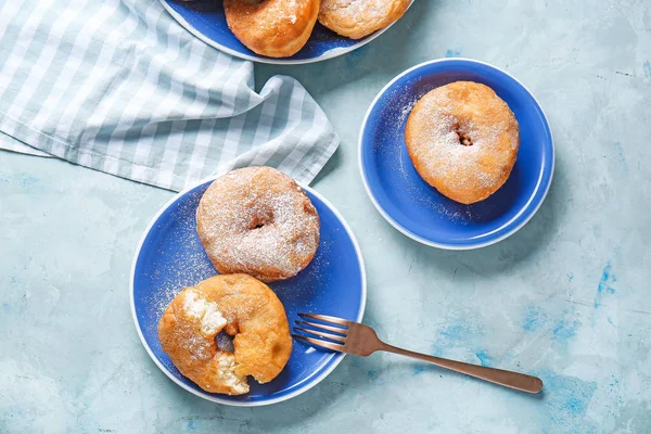 stock image Sweet tasty donuts on table