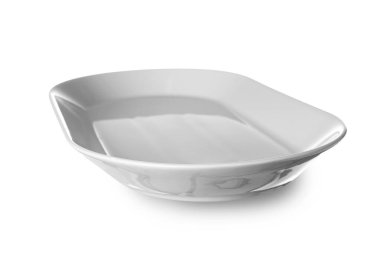 beyaz zemin üzerinde boş seramik tabak