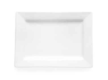 beyaz zemin üzerinde boş seramik tabak