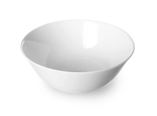 Пустая керамическая чаша на белом фоне — стоковое фото