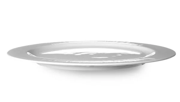 Empty ceramic plate on white background — Stock Photo, Image