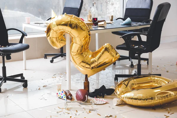 Interior of office after New Year party — Stock Photo, Image