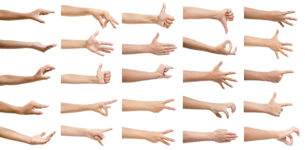 Жест руки детей на белом фоне — стоковое фото