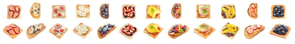 Различные сладкие сэндвичи на белом фоне — стоковое фото