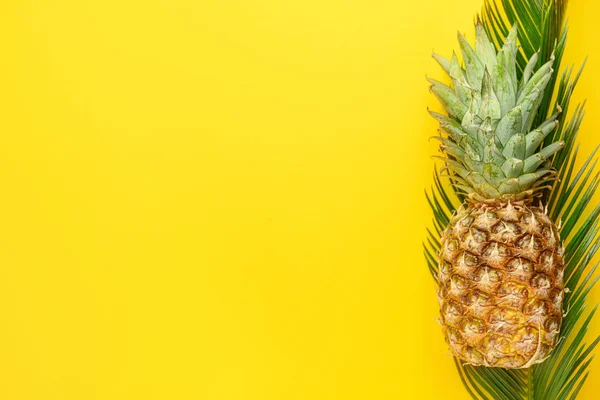 Piña fresca madura sobre fondo de color — Foto de Stock