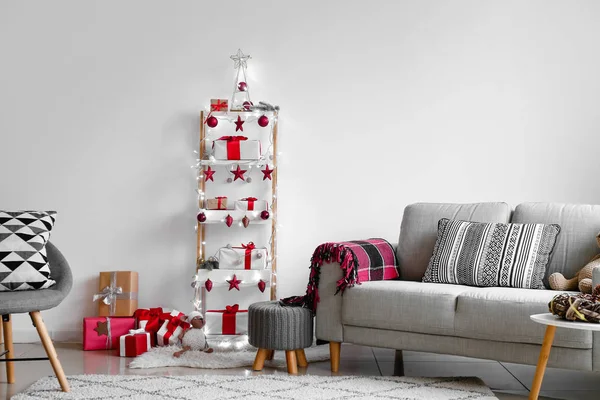 아름 다운 방의 인테리어 크리스마스 장식 — 스톡 사진