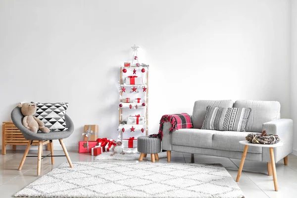 아름 다운 방의 인테리어 크리스마스 장식 — 스톡 사진