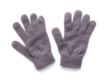 Stylish gloves on white background