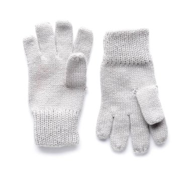 Stylish gloves on white background