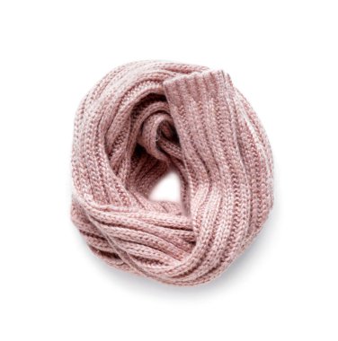 Stylish scarf on white background