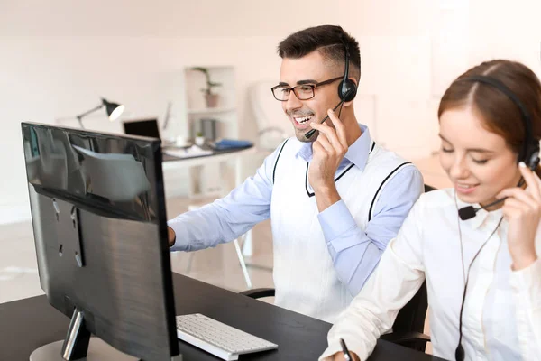 Team of technical support agents working in office — Stock Photo, Image