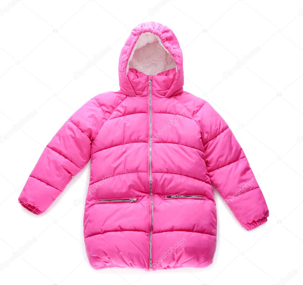 Stylish coat on white background