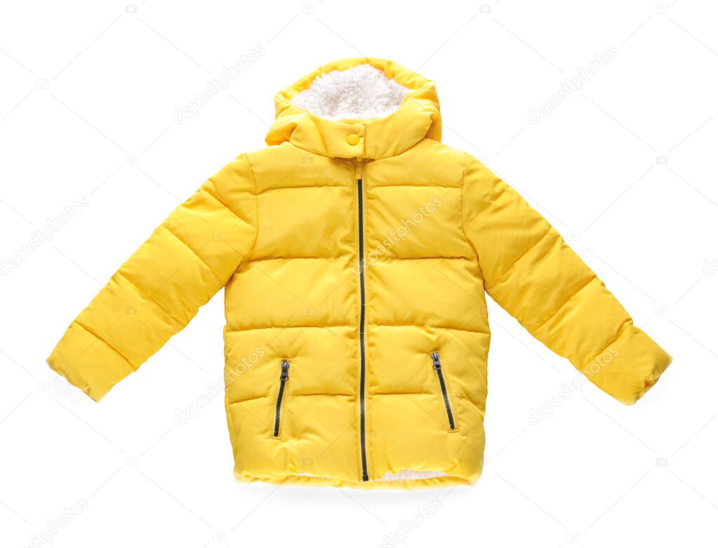 Stylish coat on white background