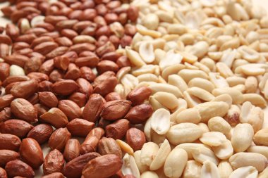 Lezzetli fıstık yığını, yakın plan.