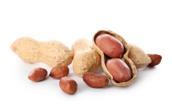 Tasty peanuts on white background — Stock Photo, Image