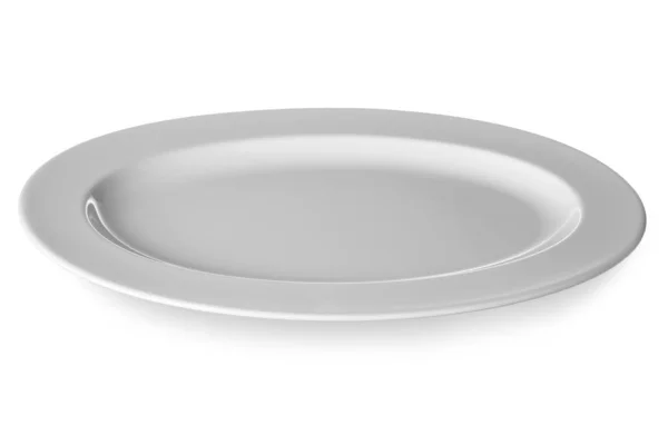 Empty ceramic plate on white background — Stock Photo, Image