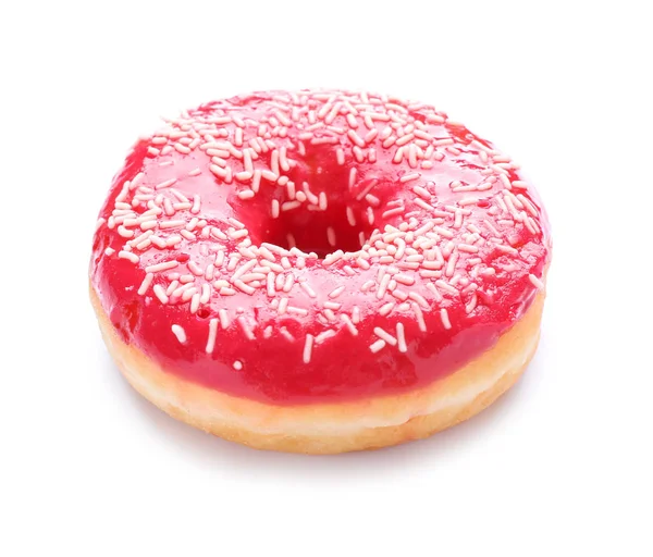 Beyaz arka planda lezzetli donut — Stok fotoğraf