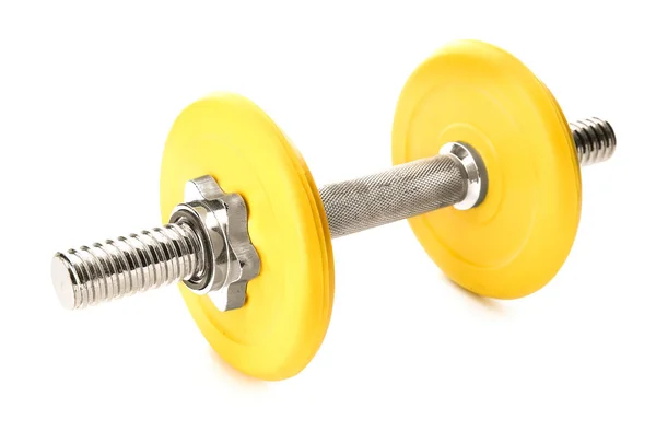 Color dumbbell on white background — Stock Photo, Image