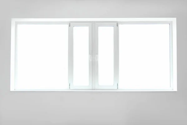 Big modern metal-plastic window in room — Stock Photo, Image