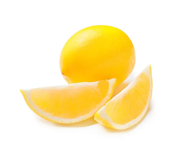 Ripe lemon on white background — Stock Photo, Image