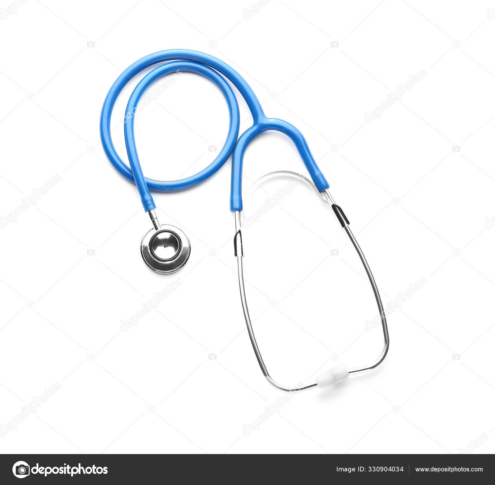 Modern stethoscope on white background Stock Photo by ©serezniy 330904034
