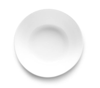 beyaz zemin üzerinde boş seramik tabak