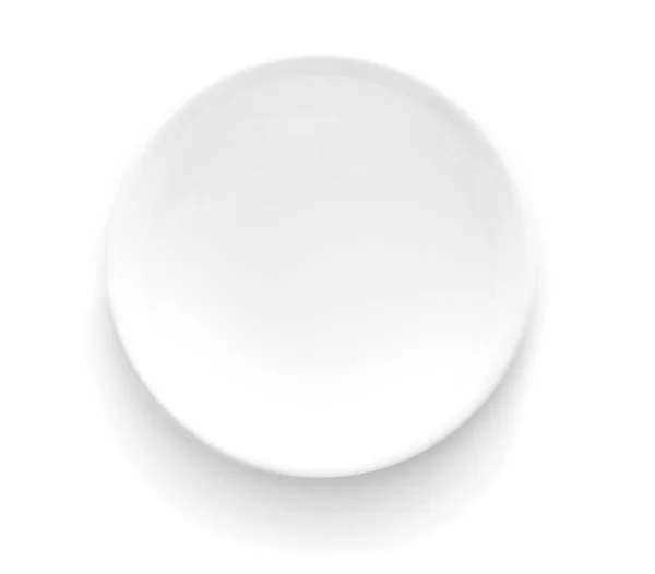 Placa de cerámica vacía sobre fondo blanco — Foto de Stock