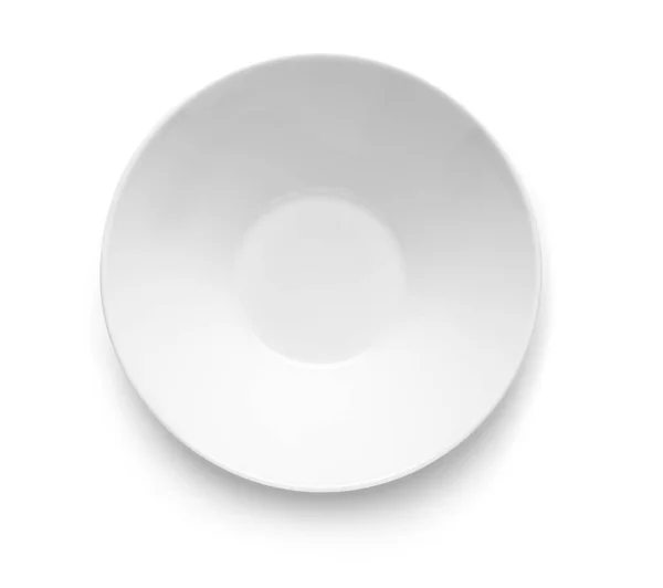 Порожня керамічна тарілка на білому тлі — стокове фото