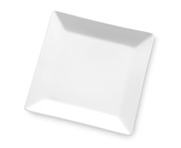Άδειο κεραμικό πιάτο σε άσπρο φόντο — Φωτογραφία Αρχείου