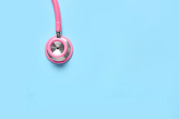 Modern stethoscope on color background — Stock Photo, Image