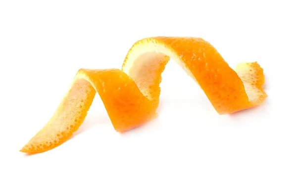Scorza d'arancia su sfondo bianco — Foto Stock