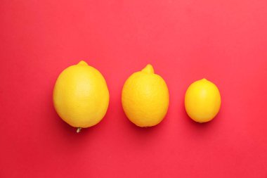 Renk arka plan üzerinde olgunlaşmış limon