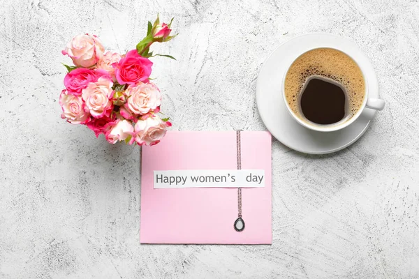 Composition for International Women's Day on white background — Stock Photo, Image