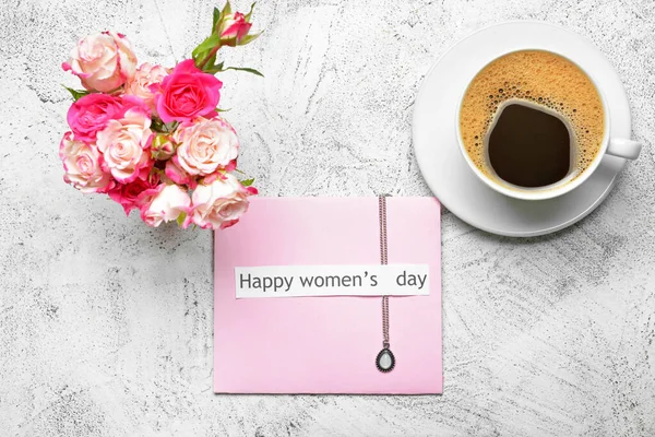 Composition for International Women's Day on white background — Stock Photo, Image
